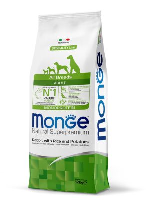 ALL BREEDS ADULT MONO RABBIT_DX_12kg_8009470011150 Monge conejo 12Kg alimento completo y balanceado con conejo como unica fuente de proteina animal