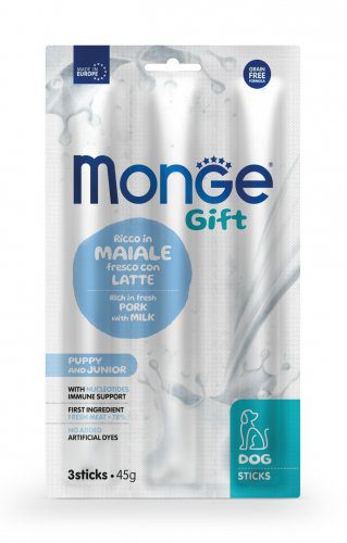 4_monge-gift-sticks_puppy-and-junior-dog-ricco-in-maiale-fresco-con-latte-e-nucleotidi-319x500-1 Monge Gift Stick Puppy Pork & Milk 45 gr