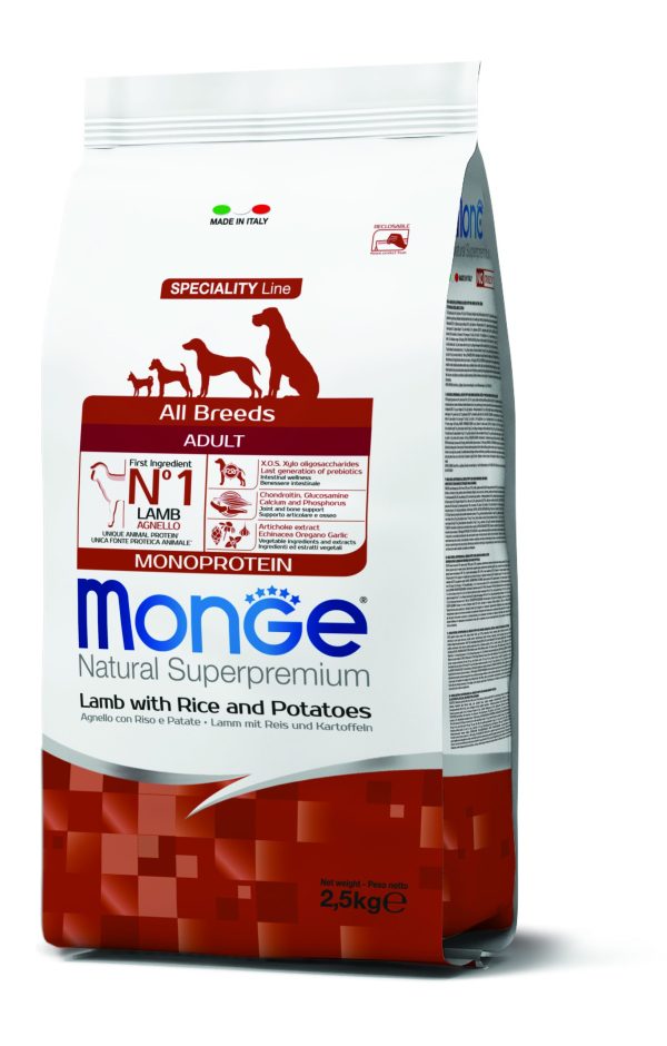 ALL BREEDS ADULT MONO LAMB_2,5kg_8009470011310 Monge Perros Monoprotein Lamb 2.5 Kg