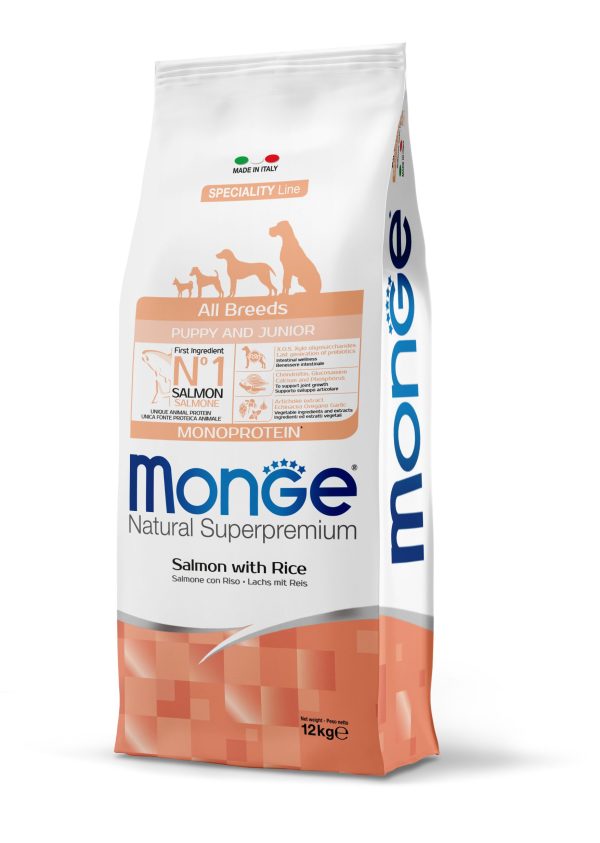 ALL BREEDS PUPPY MONO SALMON_DX_12kg_8009470011211 Monge Perros Puppy Monoprotein Salmon 12 Kg