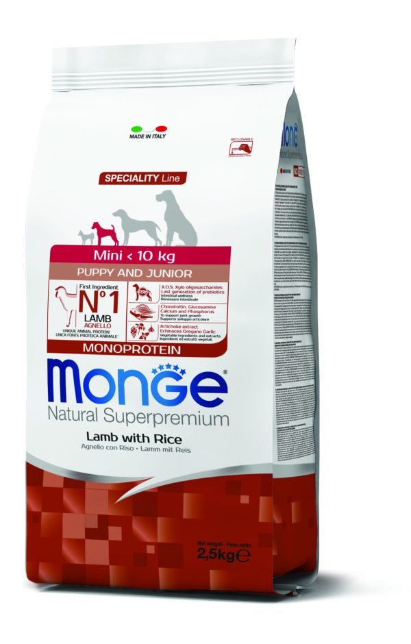 MINI PUPPY MONO LAMB_2,5kg_8009470011525 Monge Perros Monoprotein Lamb Mini Puppy 2.5 Kg