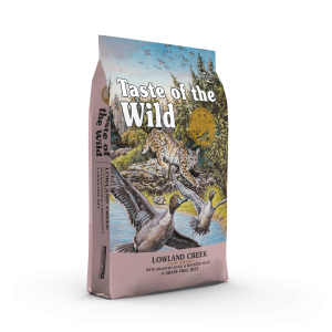 TOWi_LowlandCreek_BagFrontAngle Taste of the Wild Gatos Lowland Creek Roasted Fowl 2 Kg