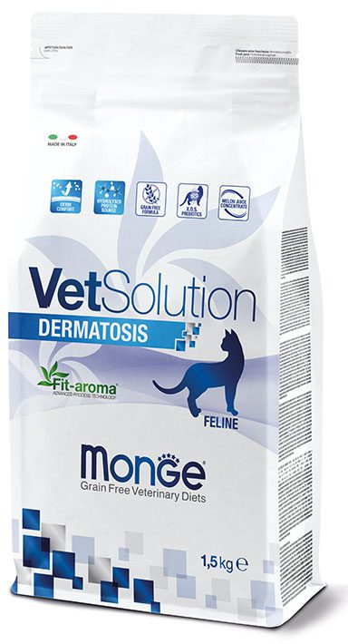 VetSolution_gatto_Dermatosis Monge VetSolution Gatos Dermatosis 1.5Kg