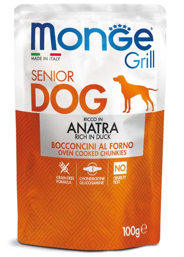 Monge Grill Perros Pouch Senior Pato 100 gr