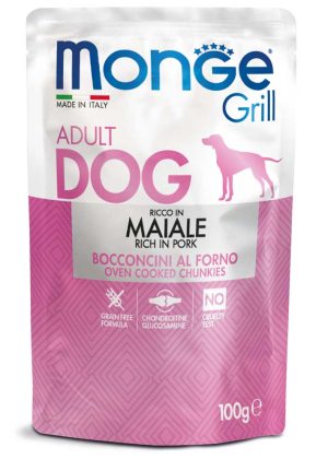 monge_cane_umido_grill_bocconcini_jelly_maiale_adult_ITA Monge Grill Perros Pouch Adulto Cerdo 100 gr