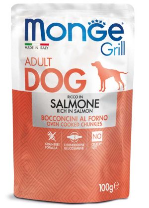 monge_cane_umido_grill_bocconcini_jelly_salmone_adult_ITA Monge Grill Perros Pouch Adult Salmon 100 gr