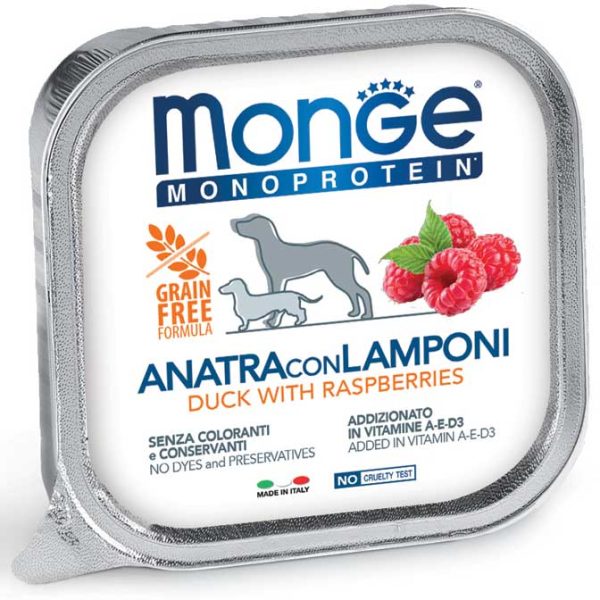 Monge Perros Monoproteina Pate Frutas Pato & Raspberries 150 gr