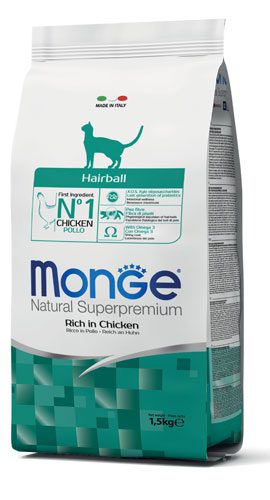 monge_gatto_secco_hairball_pollo Monge Gatos Hairball Control Chicken 1.5 Kg