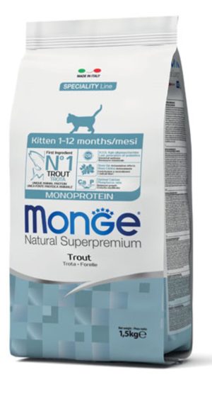 Monge Gatos Monoprotein Kitten Trout 1.5 Kg