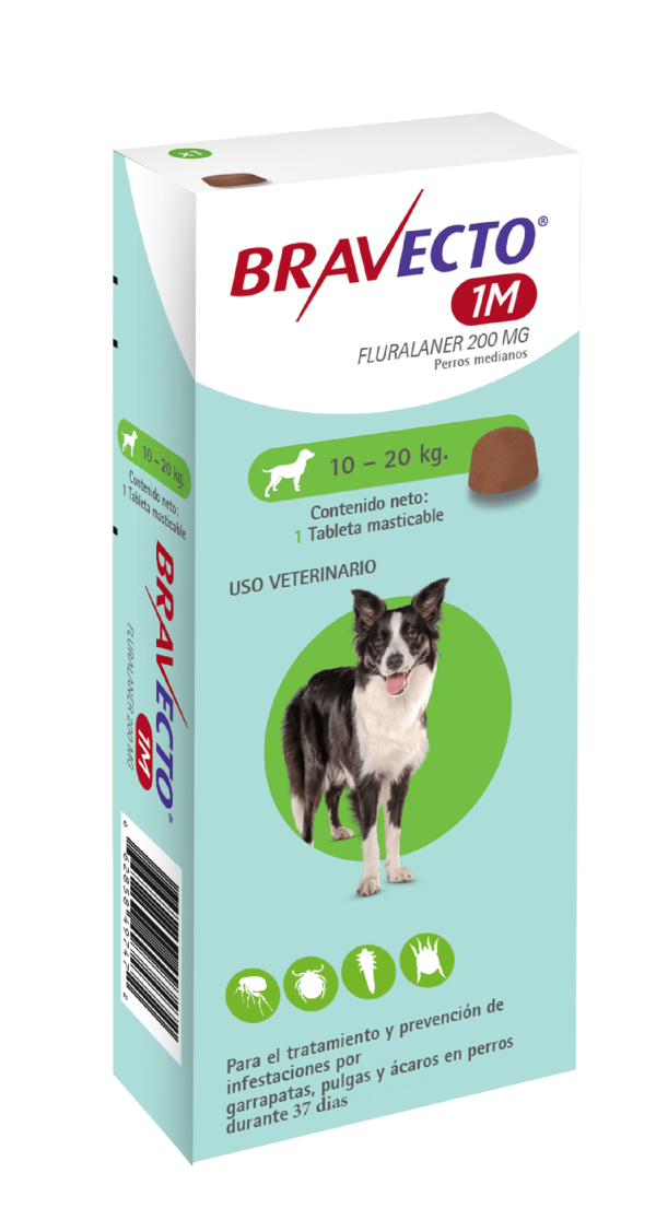 Bravecto Antipulgas 10-20 Bravecto 500MG 1x1 Tab 10 a 20KG