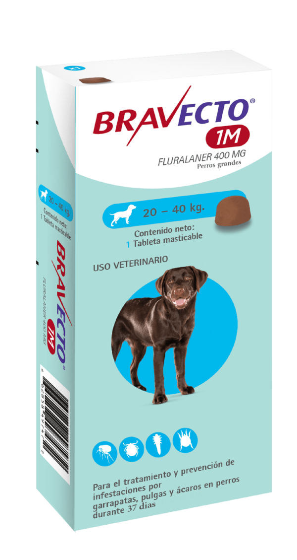 Bravecto Antipulgas 20-40 Bravecto 1000 MG 1x1 Tab 20 a 40 KG