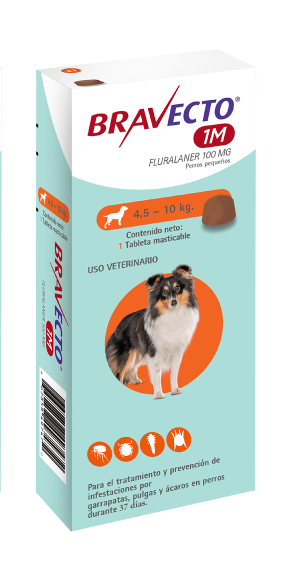 Bravecto Antipulgas 4-10 Bravecto 250MG 1x1 Tab 4.5 a 10 KG